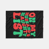 レトロのクリスマス私の夫のリスいけなト フリースブランケット (正面(横))