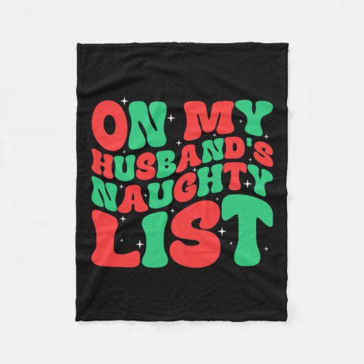 レトロのクリスマス私の夫のリスいけなト フリースブランケット (正面)