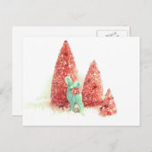 レトロのクリスマス シーズンポストカード (正面/裏面)