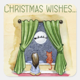 レトロのクリスマス スクエアシール