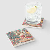 レトロのクリスマス ストーンコースター (横)