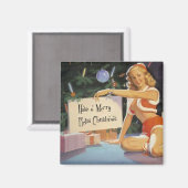 レトロのクリスマス マグネット (正面/裏面)