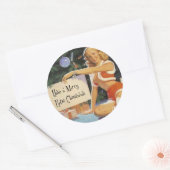 レトロのクリスマス ラウンドシール (封筒)