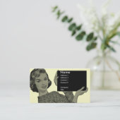 レトロのクリップボード 名刺 (スタンド正面)