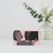 レトロのクリップボード 名刺 (スタンド正面)