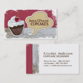 レトロのクールなカップケーキのベーカリーの名刺 名刺 (正面/裏面)