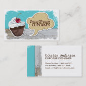 レトロのクールなカップケーキのベーカリーの名刺 名刺 (正面/裏面)
