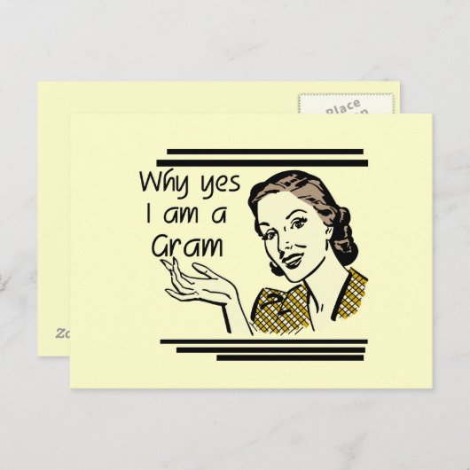 レトロのグラムのTシャツおよびギフト ポストカード (正面/裏面)