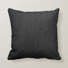 レトロのグランジで黒い革カスタム クッション