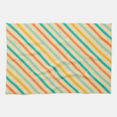 レトロのグランジな縞模様 キッチンタオル (横)