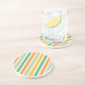 レトロのグランジな縞模様 コースター (側面)