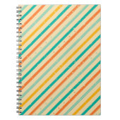 レトロのグランジな縞模様 ノートブック (正面)