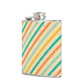 レトロのグランジな縞模様 フラスク (左)