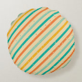 レトロのグランジな縞模様 ラウンドクッション (裏面)