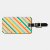 レトロのグランジな縞模様 ラゲッジタグ (正面横)