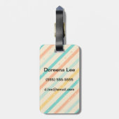 レトロのグランジな縞模様 ラゲッジタグ (裏面縦)