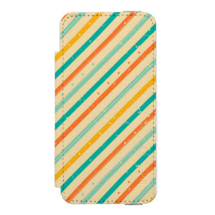レトロのグランジな縞模様 iPhone SE/5/5sウォレットケース