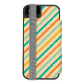 レトロのグランジな縞模様 INCIPIO iPhoneウォレットケース (フォリオ裏面)