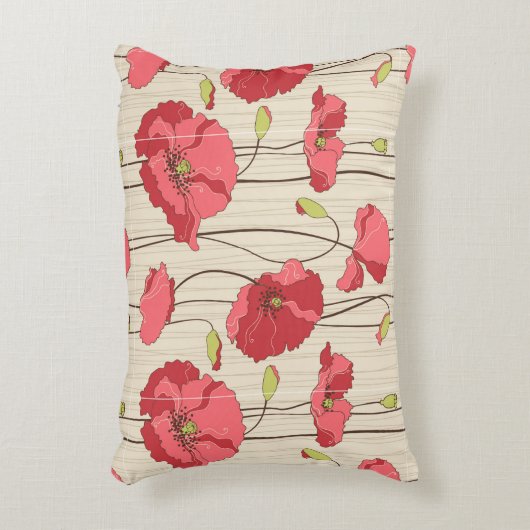 レトロのケシパターン アクセントクッション (正面(垂直))