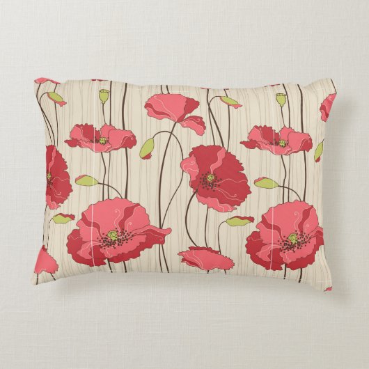 レトロのケシパターン アクセントクッション (裏面)