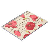 レトロのケシパターン ノートブック (左側)