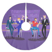 レトロのゲイバーのクリスマスツリーのスカート ブラッシュドポリエステルツリースカート (正面)