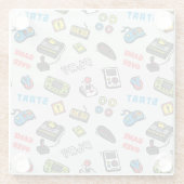 レトロのゲーマーのヴィンテージコンソール ガラスコースター (裏面)