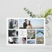レトロのコラージュの結婚式の写真のサンキューカード サンキューカード (スタンド正面)