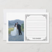 レトロのコラージュの結婚式の写真のサンキューカード サンキューカード (裏面)