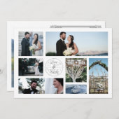 レトロのコラージュの結婚式の写真のサンキューカード サンキューカード (正面/裏面)