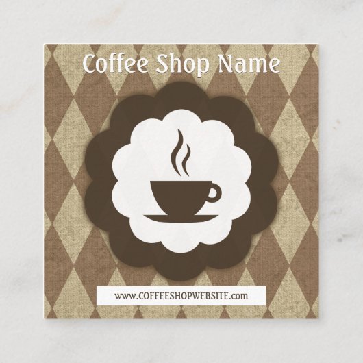 レトロのコーヒーダイヤモンドのロイヤリティの穿孔器 ロイヤリティカード (裏面)