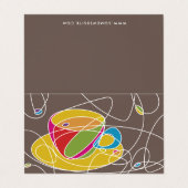 レトロのコーヒーライン折られたロイヤリティのスタンプカード 名刺 (外部フラット)