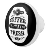 レトロのコーヒーラベル セラミックノブ (右)