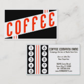 レトロのコーヒーロイヤリティプログラム ロイヤリティカード (正面/裏面)
