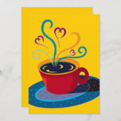 レトロのコーヒー茶Klatsch Klatchのパーティーのブランク5x7 招待状 (正面/裏面)