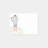 レトロのサイファイのコーヒーポットの濾過器のロケットの船 ポストイット (正面)