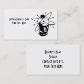 レトロのサイファイのロボットヘッド黒い及び白 名刺 (正面/裏面)