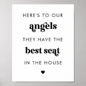 レトロのサインのメモリ内の結婚天使スクリプト ポスター (正面)