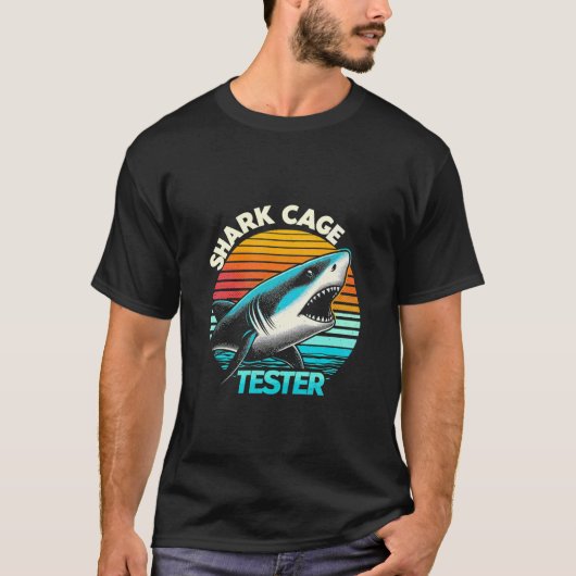 レトロのサメかご試験機おもしろいの回復レッグアームアンプ Tシャツ (正面)