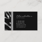 レトロのサロンのスパの名刺のシマウマの銀製灰色 名刺 (裏面)