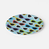 レトロのサングラスの紙皿 ペーパープレート (アングル)