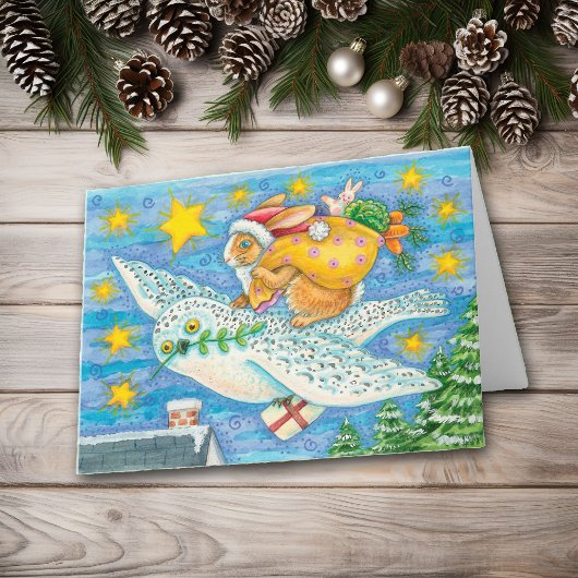 レトロのサンタのバニーのクリスマス シーズンカード