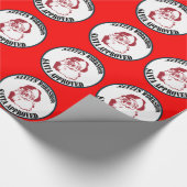 レトロのサンタの研修会のサンタの公認のクリスマス ラッピングペーパー (角)