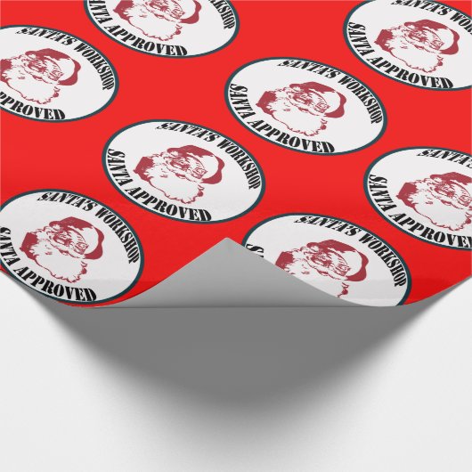 レトロのサンタの研修会のサンタの公認のクリスマス ラッピングペーパー (角)