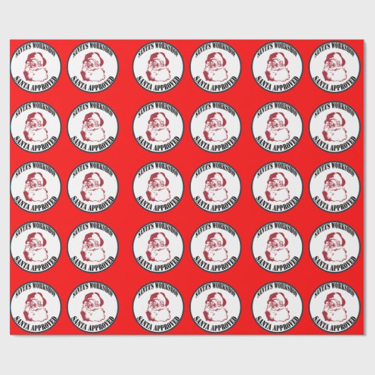 レトロのサンタの研修会のサンタの公認のクリスマス ラッピングペーパー (フラット)