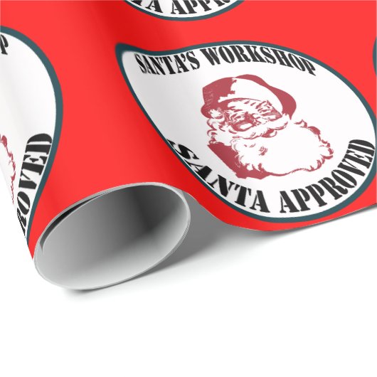 レトロのサンタの研修会のサンタの公認のクリスマス ラッピングペーパー (ロールコーナー)
