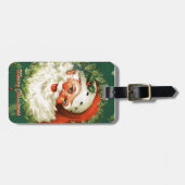 レトロのサンタの荷物のラベル ラゲッジタグ (正面横)