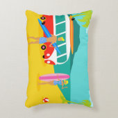 レトロのサーファーのカップルのアクセントの枕 アクセントクッション (正面(垂直))