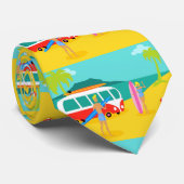 レトロのサーファーのカップルのタイ ネクタイ (ロール)