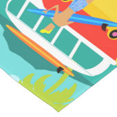 レトロのサーファーのカップルのテーブルのランナー ショートテーブルランナー (コーナー)